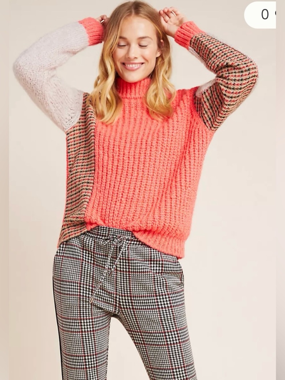 Sita Murt Anthropologie Sweater Tweed Colorblocked Turtleneck Sweater Small